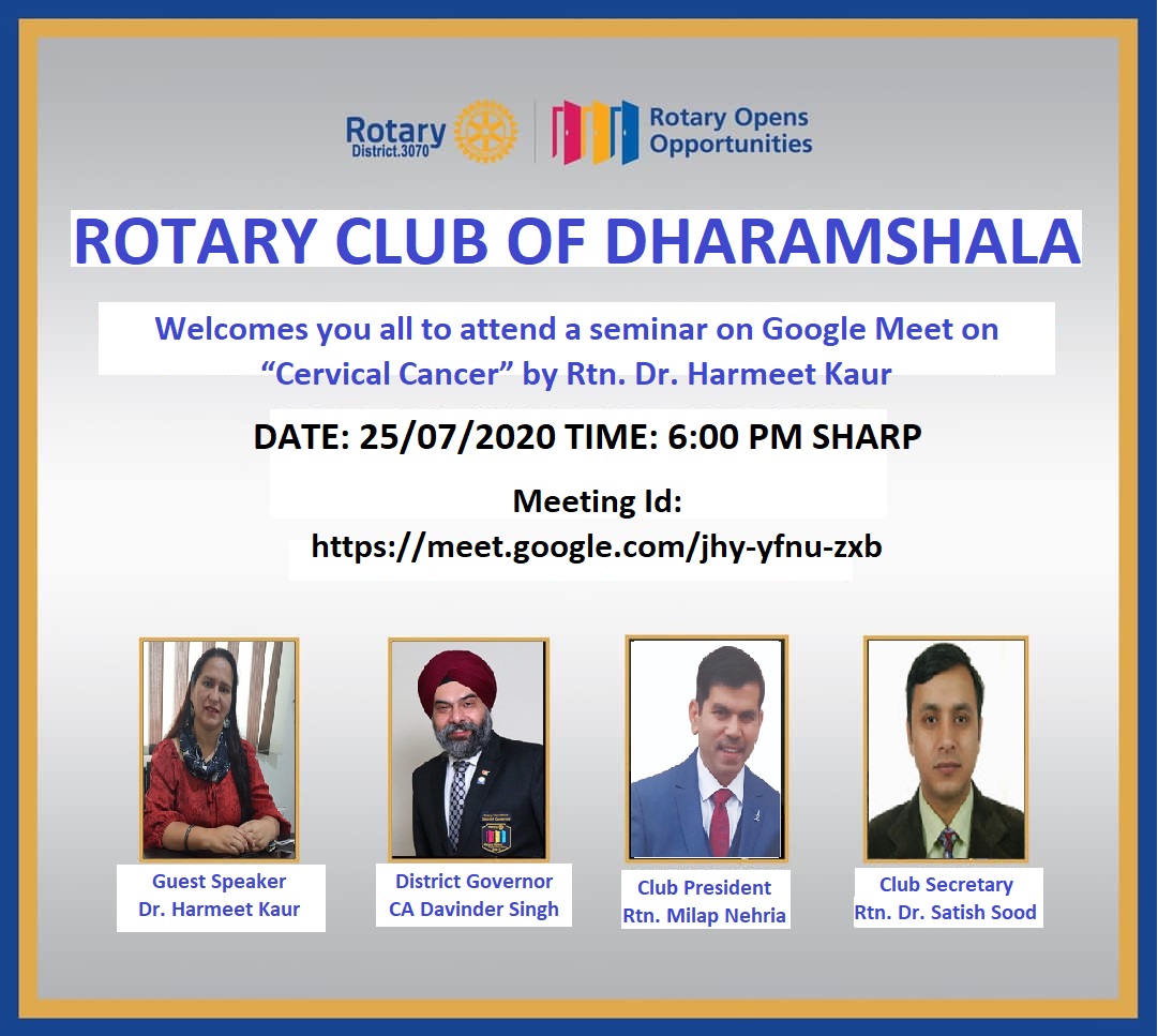 On line Seminar on Cervical Cancer by Rtn. Dr. Harmeet Kour